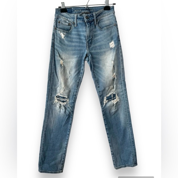 AMERICAN EAGLE Jeans Women 28x30 Next Level Airflex Slim Destroyed Jeans - Picture 1 of 15
